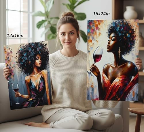 hijyord 3Pcs African American Women Canvas Wall Art 12x16in Unframed - Image 4