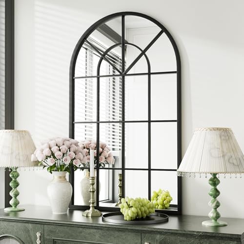 Arched Window Wall Mounted Mirror, Arched Window Pane Mirror Decorative by TinyTimes
