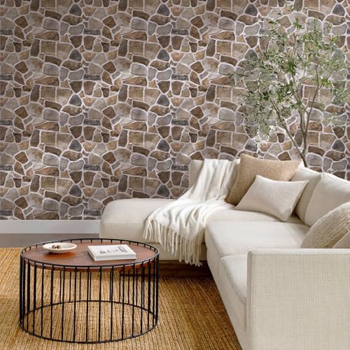 Commomy Faux Stone Peel and Stick 3D Wall Panels 10 Pcs 11.8" x 11.8" - Image 2