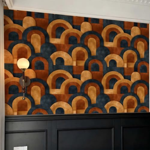 Mid Century Modern Geometric Peel and Stick Wallpaper Self Adhesive 17.72" x - Image 2