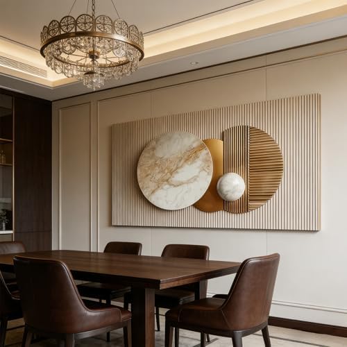 ONEOLTN Large Texture Gold Geometry Canvas Wall Art - Image 6