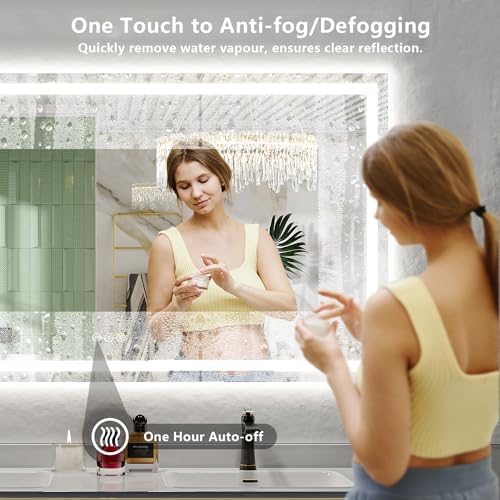 68x48 LED Bathroom Mirror with Lights, Lighted Vanity Mirror - Image 5