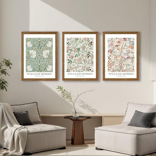 William Morris Classic Wall Art Green Pink And White Floral Picture 16x24in - Image 2
