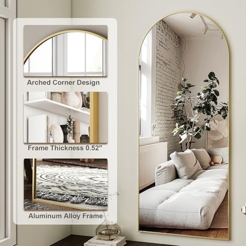 HARRITPURE 64"x21" Arched Full Length Mirror - Image 5