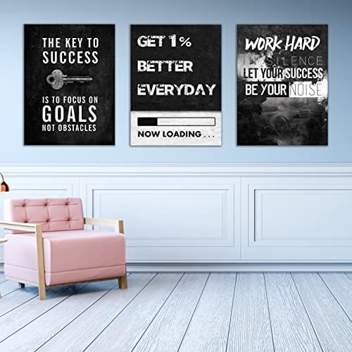Yetaryy Motivational Poster Inspirational Wall Art 3 Pieces Canvas Painting - Image 3