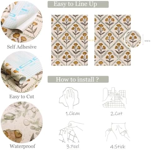 Orainege Vintage Peel and Stick Wallpaper Self Adhesive Floral Wallpaper - Image 5