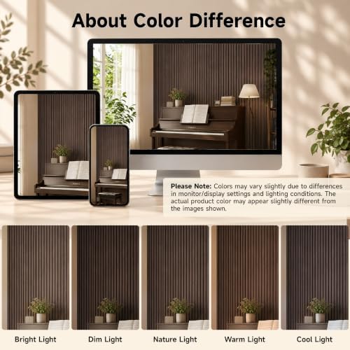 PIWA Acoustic Wood Slat Wall Panels, 4 Pack 92.9"x11.8" Dark Walnut - Image 3