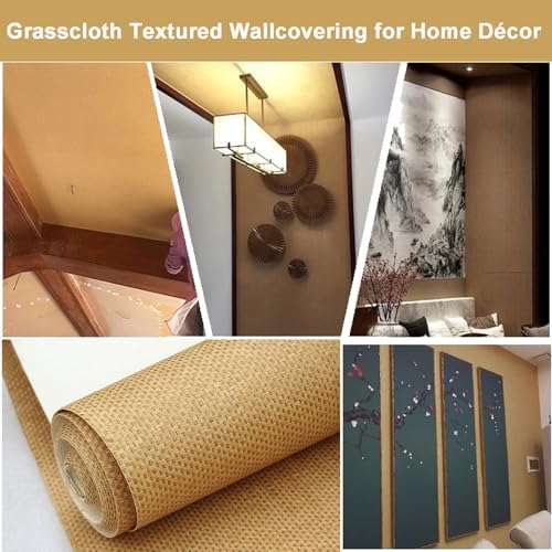 Grasscloth Wallpaper Textured Woven Wallcovering, Natural Plant Fiber Contact - Image 4