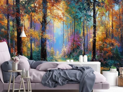 Autumn Forest Scenery Bedroom Peel and Stick mural-108"x157" - Image 3