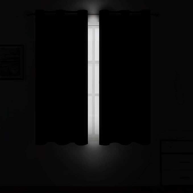 LEMOMO Grey Thermal Blackout Curtains/52 x 54 Inch/Set of 2 Panels Room - Image 3
