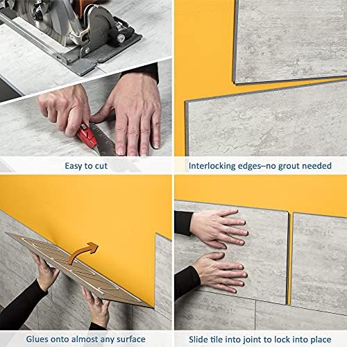 Palisade 23.2 in. x 11.1 in. Vinyl Wall Tiles in Prado Granite - Image 6