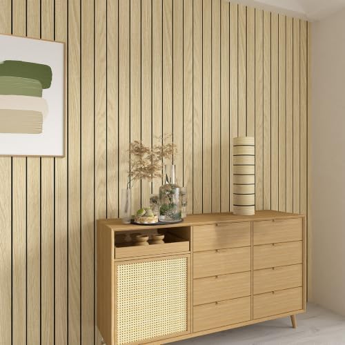 Naphite 3D Wood Slats Peel and Stick Wall Panels, PVC Thicken 118in 15.7in - Image 3