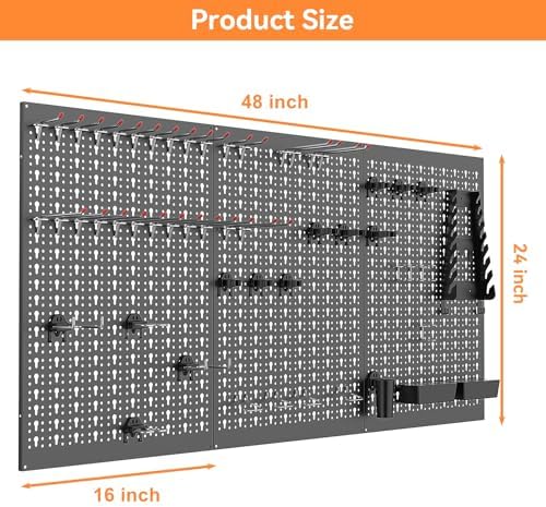 WALMANN Metal Pegboard, Wall Tool Organizer Board - Image 3