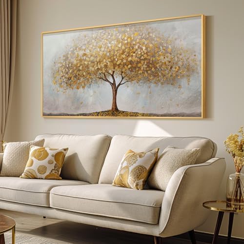 Large Framed Modern Gold Tree of Life Wall Art - Image 2