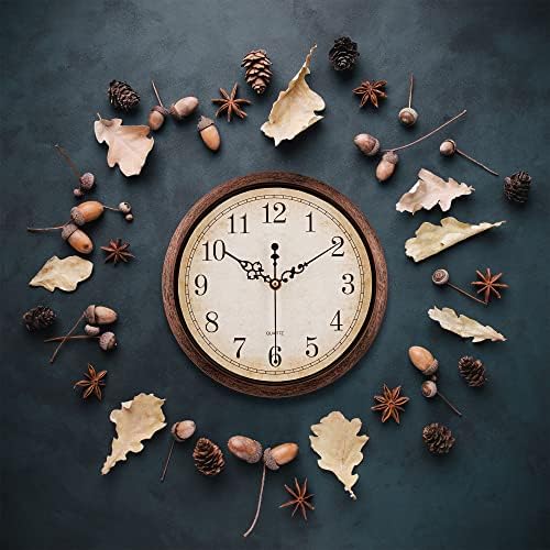 Bernhard Products Vintage Brown Wall Clock Silent Non Ticking 10 Inch Quality - Image 2