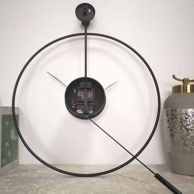 SHISEDECO Classical Large Modern Minimalist Pendulum Wall Clock 20" Black - Image 5