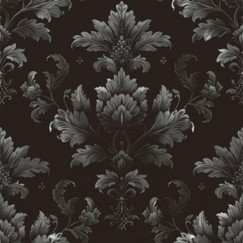 FLFK Dark Floral Wallpaper Peel and Stick 16" x 384" by FLFK