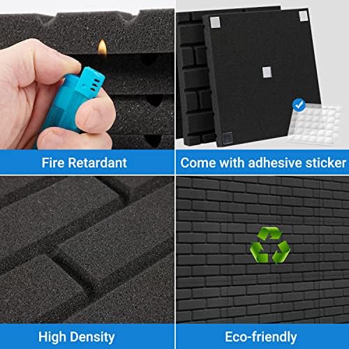 Sound Proof Foam Panels, Kuchoow 12 Pack Acoustic Panels 1" X 12" X 12" Sound - Image 5