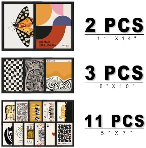 ANERZA 16 PCS Wall Art Framed Eclectic Wall Art Decor, Modern Maximalist Wall - Image 2