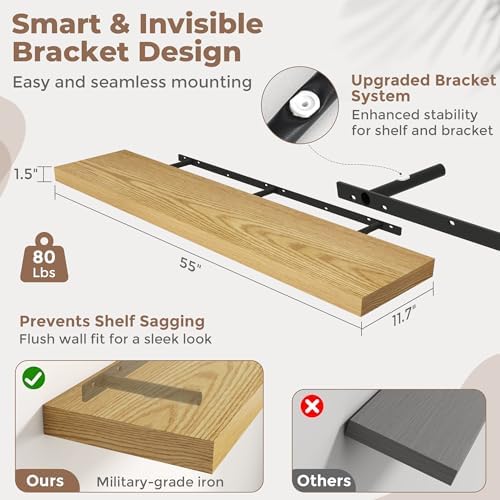 55 Inch Floating Shelves for Wall - Image 4