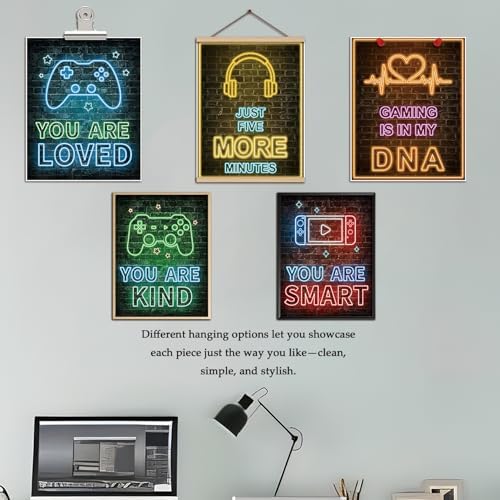 SAMHOU 9-Piece Gaming Room Canvas Wall Art, Cool Game Posters Wall Decor Oil - Image 4