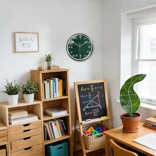 peacoblue Blackboard Math Wall Clocks Battery Operated - Image 5