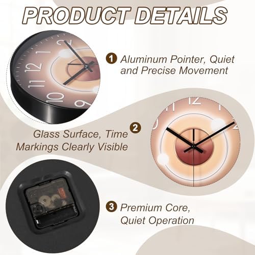 PATIKIL 12 Inch Modern Wall Clock, Silent Non-Ticking Wall Clocks Sweep - Image 3