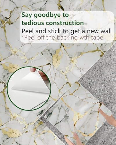 10 Sheets Marble Peel and Stick Backsplash Tile, Living Room - Image 6