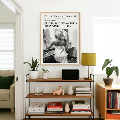 Fashion Black And White Newspaper Wall Art 8x12in Wood Grain Framed Retro - Image 4