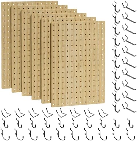 VOIMO Bamboo Pegboard Organizer Set, 6 Panels by VOIMO