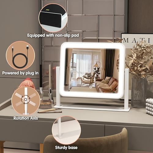 FENNIO Vanity Mirror with Lights 16"×13" Makeup Mirror with Lights, Lighted - Image 4