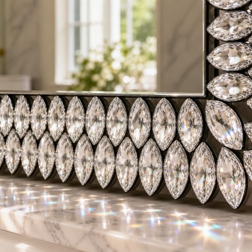 Luxury Crystal Diamond Wall Mirror, Living Room & Fireplace, Decorative Wall - Image 3