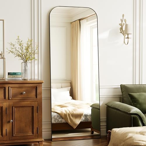 Arched Floor Standing Mirror 56"x21"Black - Image 6