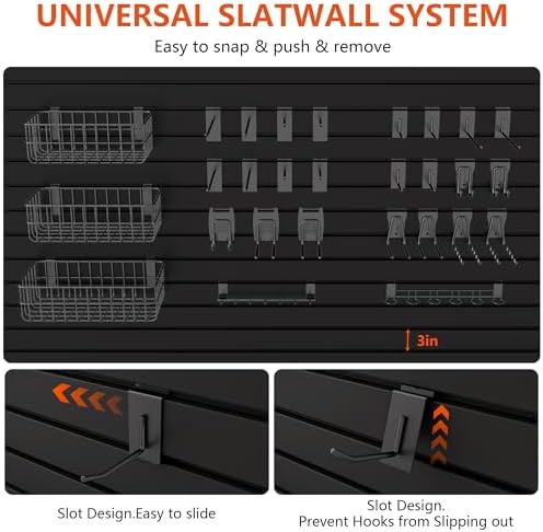 Slat Wall Paneling 4ft x 8ft, Slatwall Panel PVC Garage Storage System - Image 5