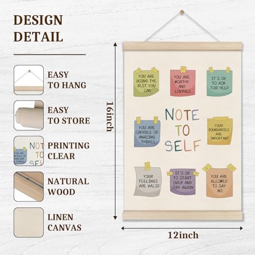 DOI-LANEE Note to Self Inspirational Mental Health Posters Hanger Frame - Image 2