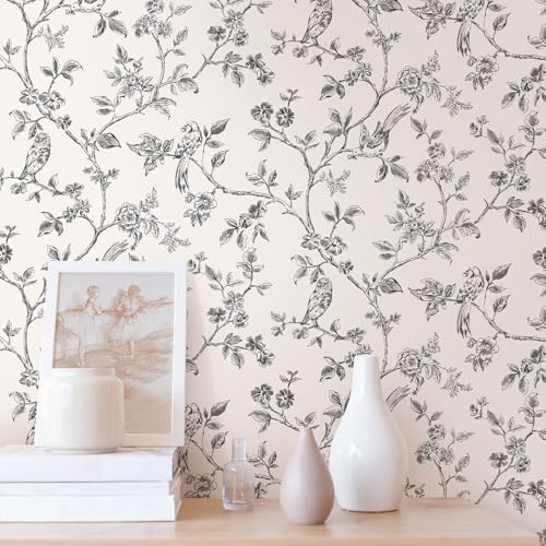 Orainege Floral Birds Wallpaper Peel and Stick Wallpaper Removable - Image 6