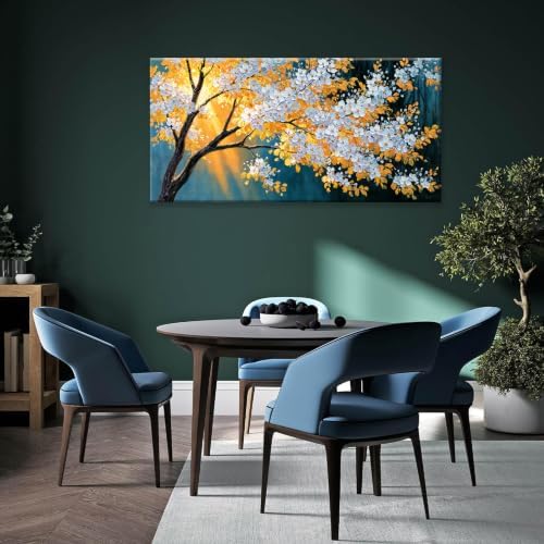 Modern Yellow Floral Tree Wall Artwork Pictures - Image 5