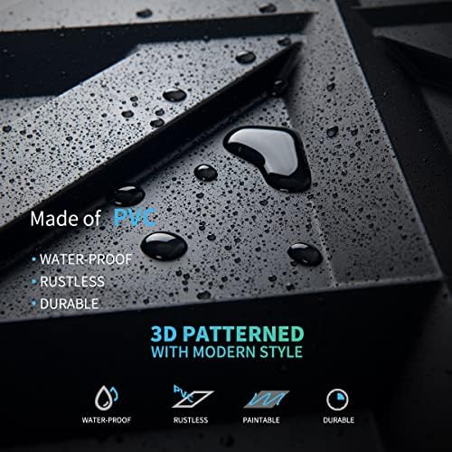 Art3d Decorativ PVC Glue-Up 3D Wall Panel, 19.7 x 19.7 in - Image 5