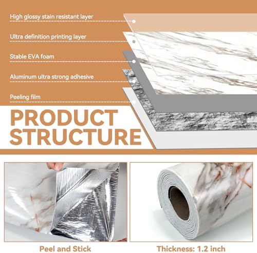 KASARO Peel and Stick Backsplash Wall Tile, 118 × 47 inch - Image 2