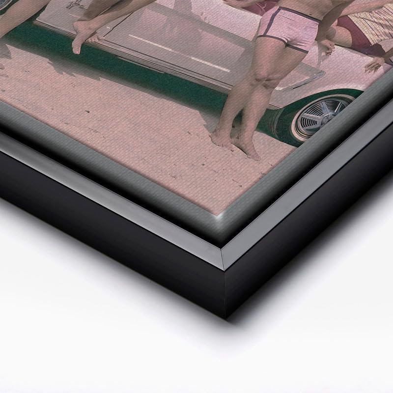 InkFlow Posters Surfers on a Beach Canvas Poster - Image 2