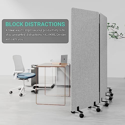 66in 3 Panel+3 Panel Soundproof Room Divider, Acoustic Office Divider - Image 3