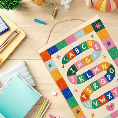 madalo Whimsical Colorful Alphabet Wall Art Poster Hanger Frame 12x16 - Image 7
