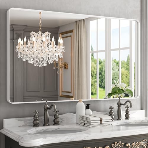 WEER White Bathroom Vanity Mirror 50x30 Inch by WEER