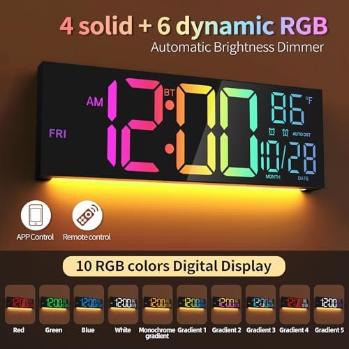 16.5" RGB Digital Wall Clock - Image 3