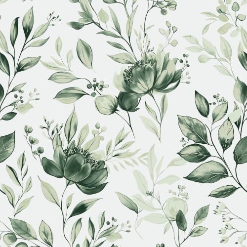Yasinet Green Wallpaper Olive Leaf Peel and Stick Wallpaper 17.3 ''×78.7 '' by Yasinet
