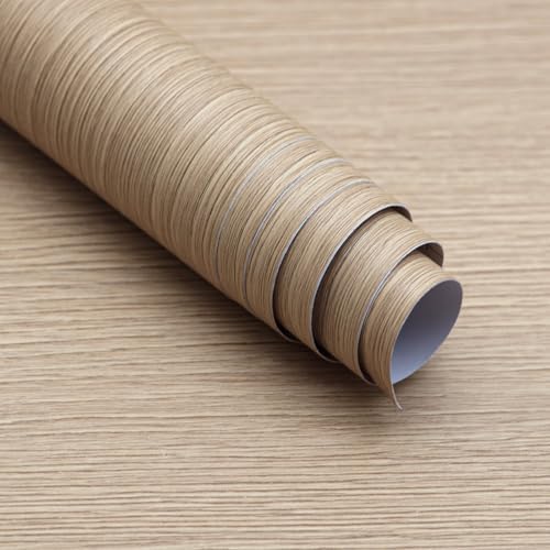 Boobest 15.74"x354.3" Light Brown Wood Grain Contact Paper Peel and Stick by BoobestPeelStickWallpaper