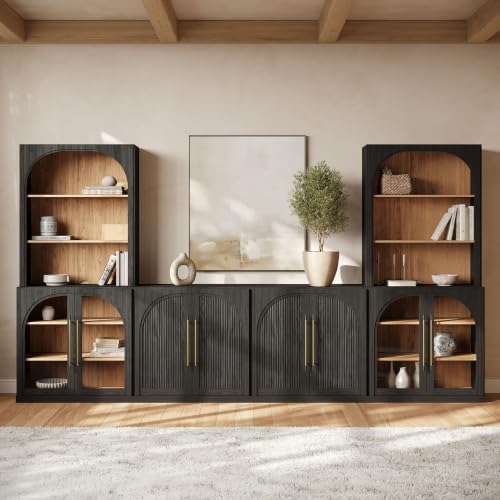 BELLEZE Jagger 130" Wall Unit 6-Piece Modular TV Stand by BELLEZE