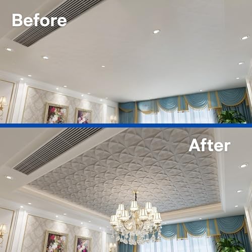 Art3d PVC Drop Ceiling Tiles 24x24 in, 48 Sq.Ft, Milk White - Image 6