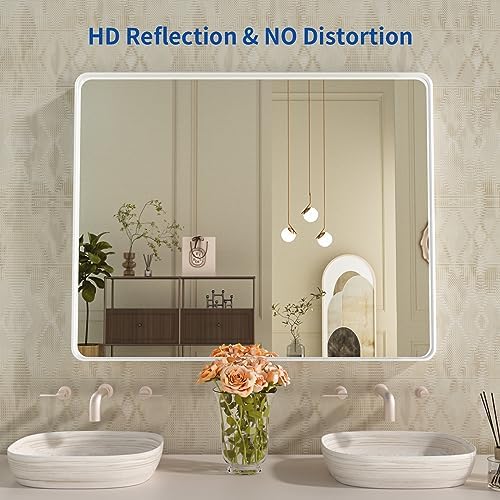 WEER White Bathroom Vanity Mirror 40x30 Inch - Image 2