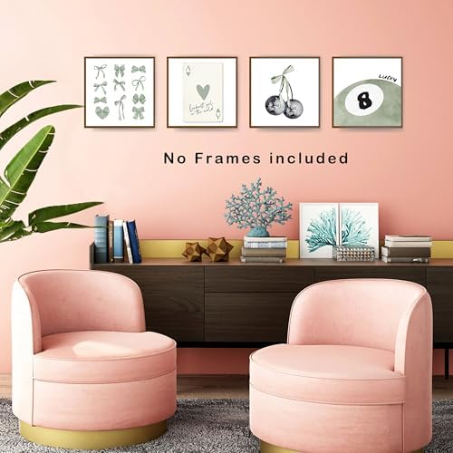 okaxscm Sage Green Coquette Trendy Preppy Wall Art Prints Set of 4, Coquette - Image 5